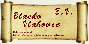 Blaško Vlahović vizit kartica